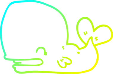 Bir insan tarafından çizilmiş karikatür balinası çizimi.