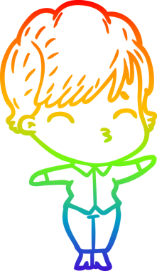 Gökkuşağı gradyan çizgi çizimi Bir insan tarafından çizilmiş bir çizgi kadın