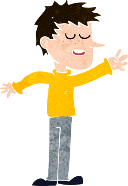 Bir insan tarafından çizilen mutlu adam çizgi filmi.