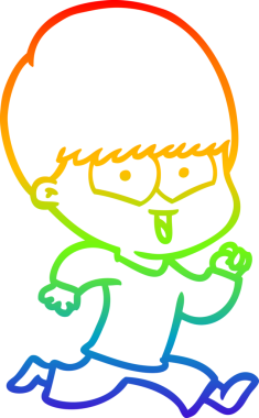 gökkuşağı gradyan çizgi çizimi bir insan tarafından çizilmiş mutlu bir çocuk