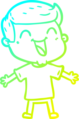 Bir insan tarafından çizilmiş mutlu bir adamın soğuk çizgi çizimi.