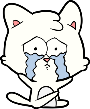 Bir insan tarafından çizilmiş çizgi film kedisi.