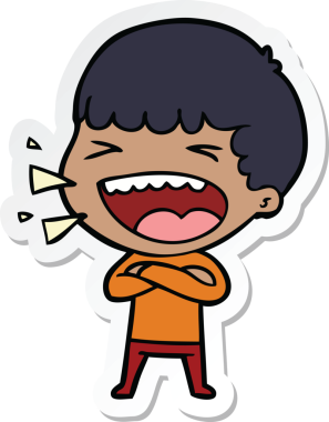 Bir insan tarafından çizilmiş bir karikatür çıkartması.