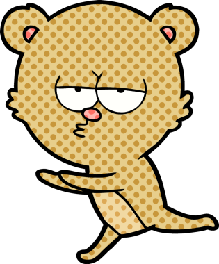 Bir insan tarafından çizilmiş sıkılmış ayı çizgi filmi