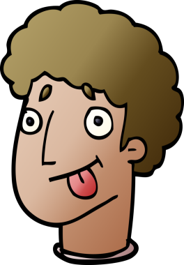 Bir insan tarafından çizilmiş komik erkek yüzü.