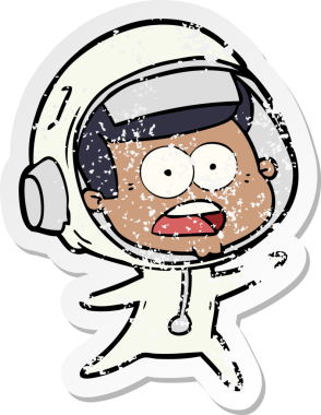 Bir karikatürün sıkıntılı çıkartması bir insan tarafından çizilmiş astronotu şaşırttı.