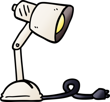 Bir insan tarafından çizilmiş karalama masası lambası.