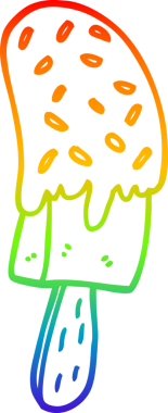 gökkuşağı gradyanı çizimi bir insan tarafından çizilmiş dondurma lolipopu