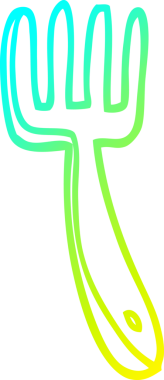 Bir insan tarafından çizilmiş bir karikatür çatalının soğuk eğim çizgisi.