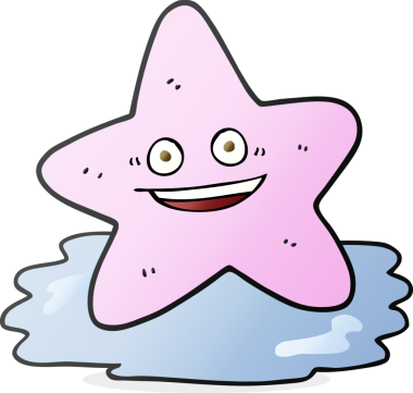 Bir insan tarafından çizilmiş serbest çizim deniz yıldızı.