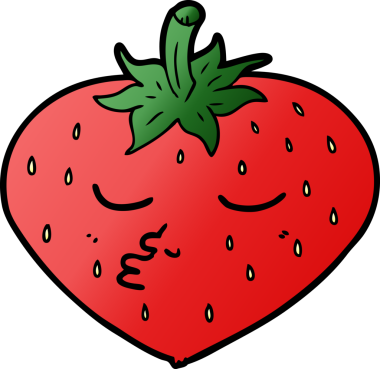 Bir insan tarafından çizilmiş çilek çizgi filmi.