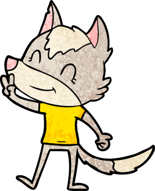 Bir insan tarafından çizilmiş dost canlısı bir kurt.