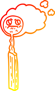 Bir insan tarafından çizilen çizgi film eşleşmesinin sıcak gradyan çizimi