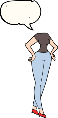 Serbest konuşma balonu karikatürü başsız vücut (kendi fotoğraflarını ekle) bir insan tarafından çizildi