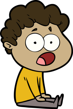 Bir insan tarafından çizilmiş bir karikatür adamı şaşkınlıkla nefes nefese kaldı.