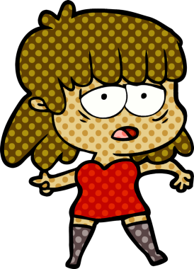 Bir insan tarafından çizilmiş yorgun bir kadın.