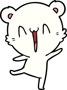 Bir insan tarafından çizilmiş mutlu kutup ayısı karikatürü