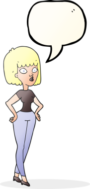 Bir insan tarafından çizilmiş kalçaları olan serbest konuşma balonu karikatürü çizen kadın.