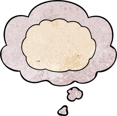 bir insan tarafından çizilmiş grunge desen biçiminde düşünce baloncuğu olan çizgi film bulutu