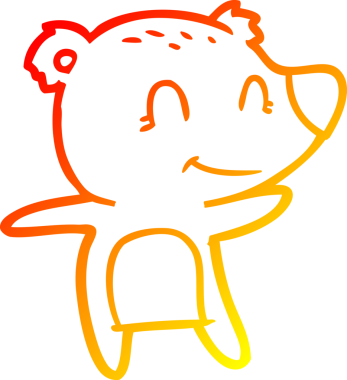 Bir insan tarafından çizilmiş gülen kutup ayısı karikatürü.