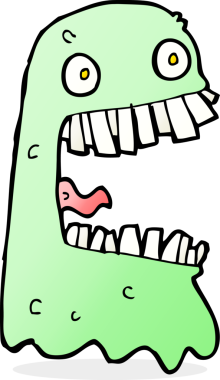 Bir insan tarafından çizilmiş iğrenç bir hayalet.