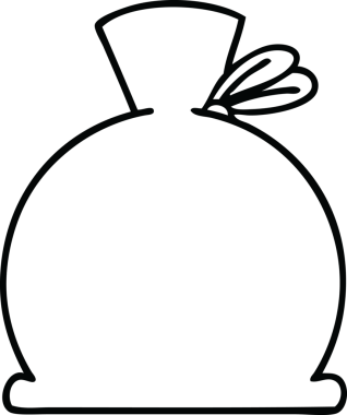 Bir insan tarafından çizilmiş bir çantanın çizgi çizimi