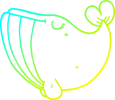 Bir insan tarafından çizilmiş karikatür balinası çizimi.