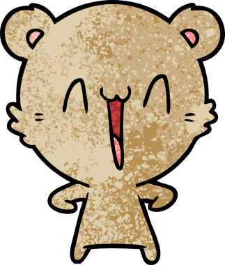 Bir insan tarafından çizilmiş mutlu ayı karikatürü