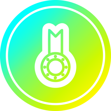 Bir insan tarafından çizilmiş havalı gradyan bitiş ile madalya ödüllü dairesel simge