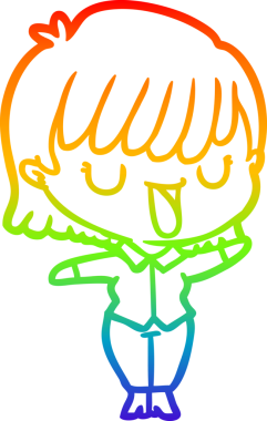 gökkuşağı gradyan çizimi bir insan tarafından çizilmiş bir karikatür kadın