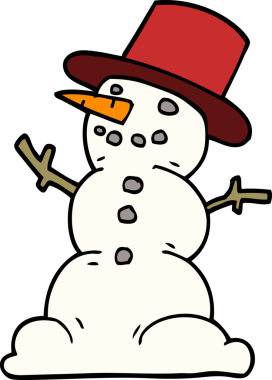 Bir insan tarafından çizilmiş kardan adam çizgi filmi.