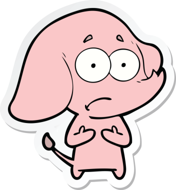 Bir insan tarafından çizilmiş belirsiz bir filin çıkartması.