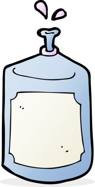 Bir insan tarafından çizilmiş çizgi film fışkırtma şişesi.