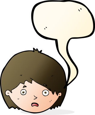 Bir insan tarafından çizilmiş konuşma balonu olan mutsuz bir çocuk.