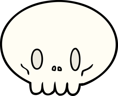 Bir insan tarafından çizilmiş kafatası.