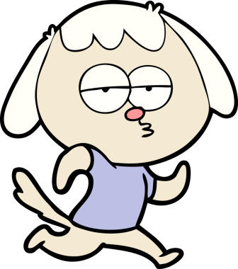 Bir insan tarafından çizilmiş, sıkılmış bir köpek.