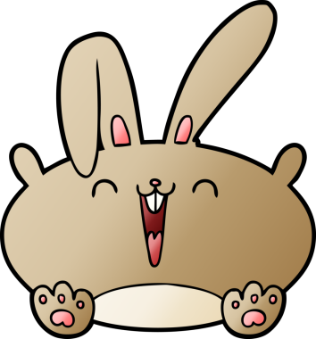 Bir insan tarafından çizilmiş çizgi film tavşanı