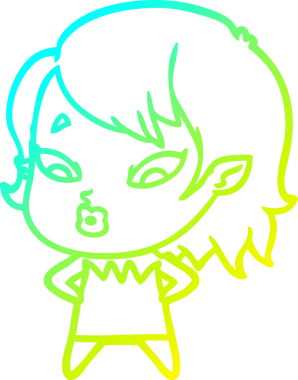 Soğuk gradyan çizgisi, bir insan tarafından çizilmiş şirin bir vampir kız çizgi filmi.