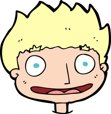 Bir insan tarafından çizilmiş mutlu çocuk çizgi filmi.