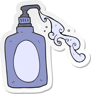 Bir insanın çizdiği el sabununun yapıştırması.