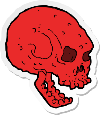 Bir insan tarafından çizilmiş ürkütücü bir karikatür çıkartması.