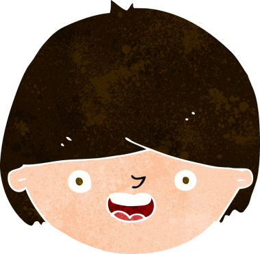 Bir insan tarafından çizilmiş mutlu bir yüz.