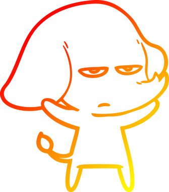 Bir insan tarafından çizilmiş kızgın bir fil çizimi.