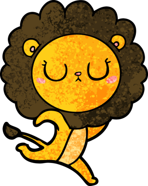 Bir insan tarafından çizilmiş koşu aslanı.