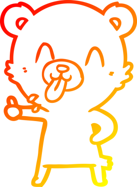 Bir insan tarafından çizilmiş kaba bir çizgi film ayısının sıcak çizgi çizimi