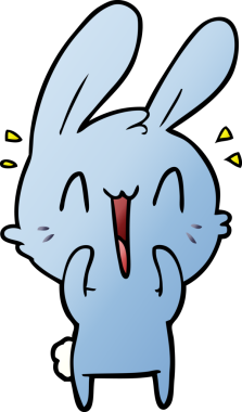 Bir insan tarafından çizilmiş şirin çizgi film tavşanı.