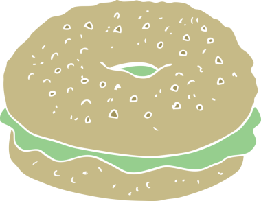 Bir insan tarafından çizilmiş simit düz renk çizimi