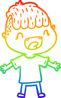 gökkuşağı gradyan çizimi bir çizgi film mutlu çocuk bir insan tarafından çizilmiş gülen