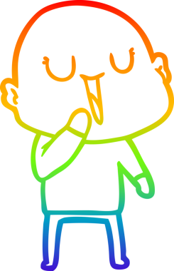 gökkuşağı gradyan çizimi mutlu bir çizgi kel adamın çizimi bir insan tarafından çizildi