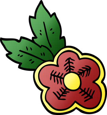 Bir insan tarafından çizilmiş karalama gül dövmesi sembolü